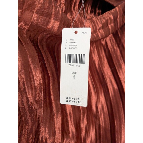 NWT Anthropologie Guapa Bronze One Shoulder Draped Cocktail Dress - Picture 4 of 10